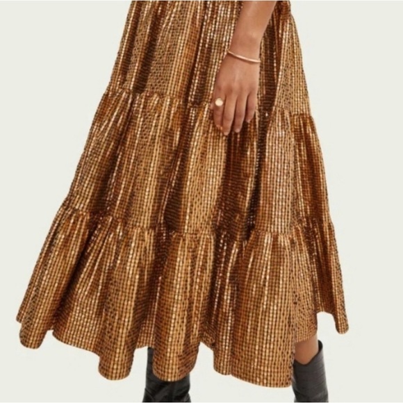 Scotch And Soda Metallic Seersucker Maxi Dress - Picture 11 of 17